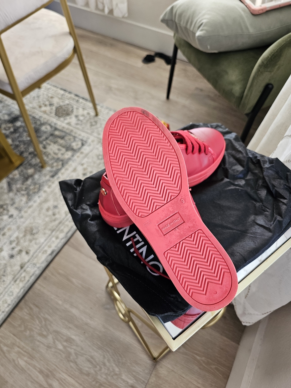 Mario Valentino Red Platform Lace-Up Sneakers - Picture 5 of 5